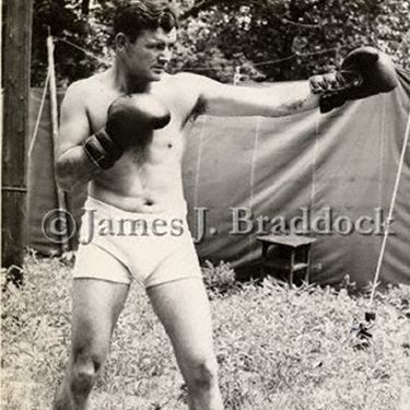Grand Beach Michigan June 19 1937, Braddock trains for Joe Louis fight.