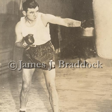 Braddock works out with the heavy bag