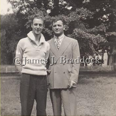 Bill Fox and James J. Braddock at the Braddock summer home, Sullivan County NY.