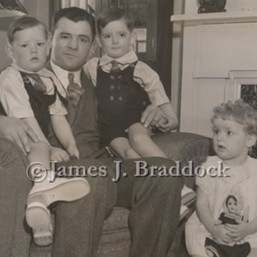 Braddock with his children Howard, James and Rose Marie